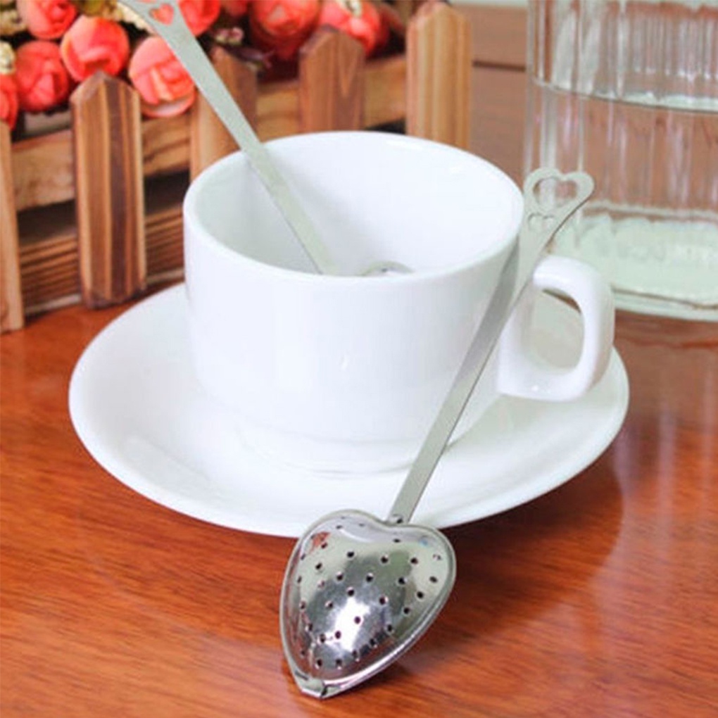 Heart Shape Stainless Steel Tea Infuser Spoon Strainer Steeper Handle Tea Strainer Tool【vollter1】