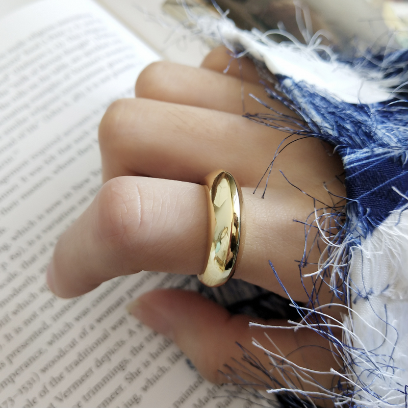 Nhẫn Đeo Tay Kim Loại Thiết Kế Đơn Giản Thời Trang Nữ