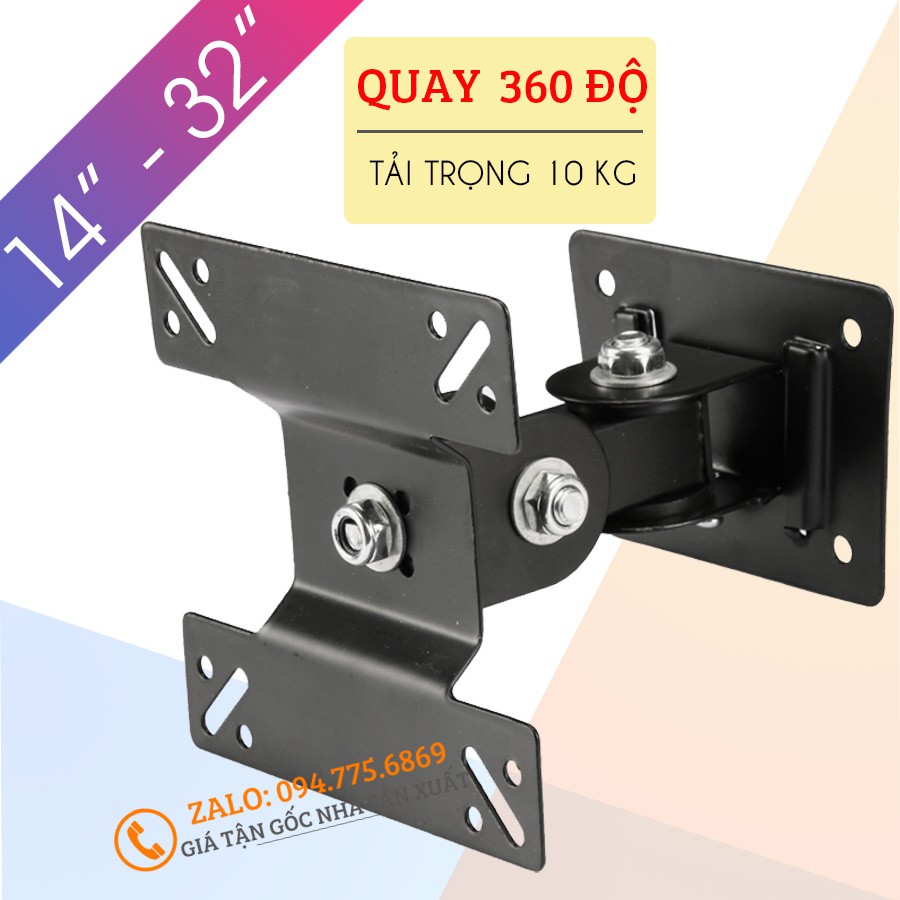 [Trục Thép] Giá Treo Màn Hình Máy Tính F03 14 - 17 - 19 - 23 - 27 - 29 - 32 Inch - Giá Treo Tivi Quay 360 Độ