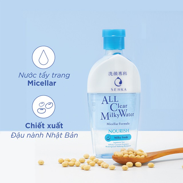 Nước Sữa Tẩy Trang 2 lớp Senka A.L.L Clear Milky Water 230ml - Khongcoson