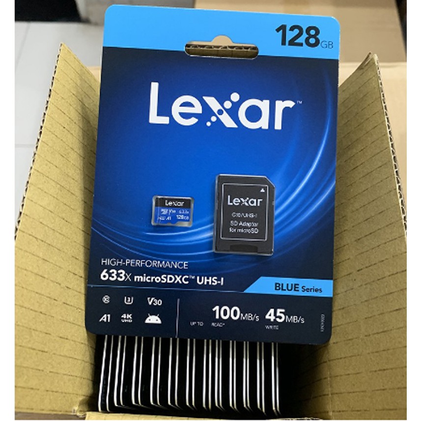 Thẻ nhớ MciroSD LEXAR 128GB Chuẩn U3 Class 10 Chính hãng -Thích hợp lắp cho Camera Kbone H21P H21W B21 Ezviz C6N A22EP