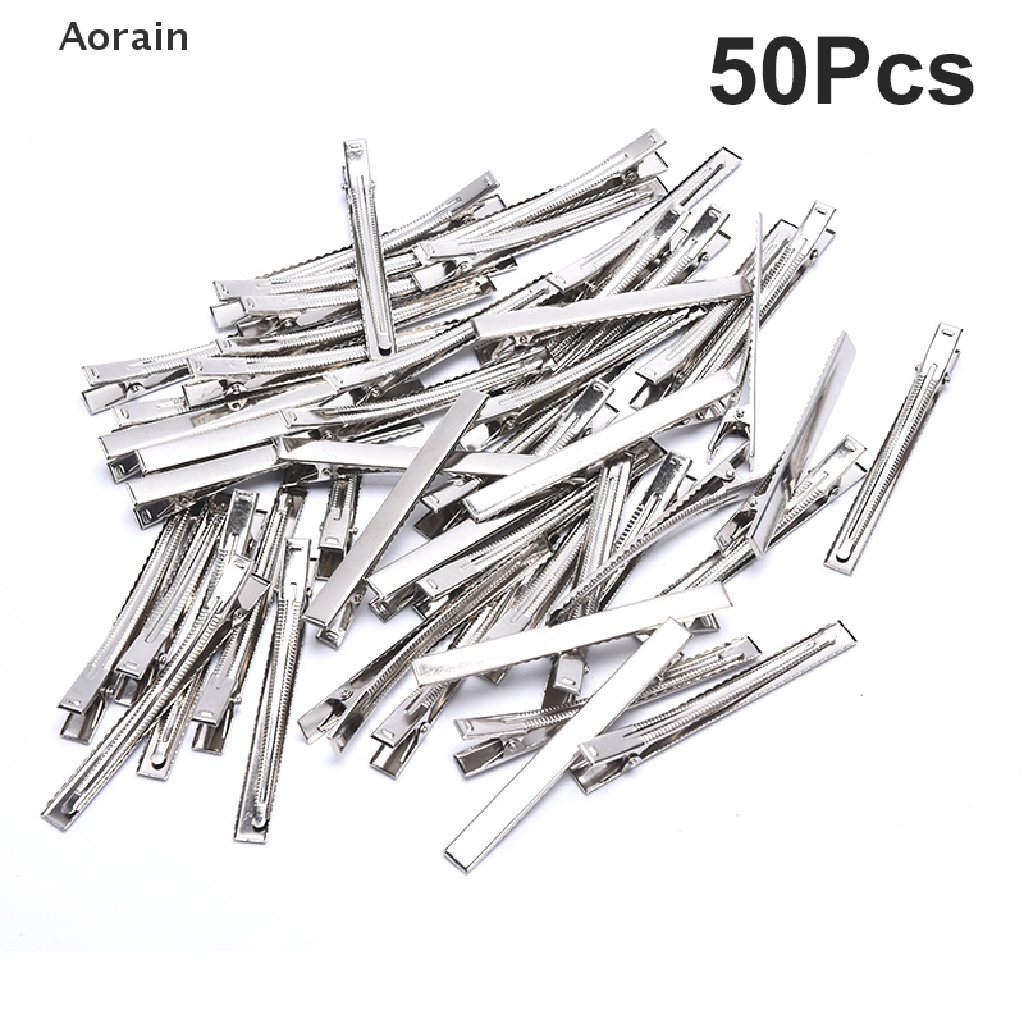 Set 50 Kẹp Cá Sấu Bằng Kim Loại Màu Bạc