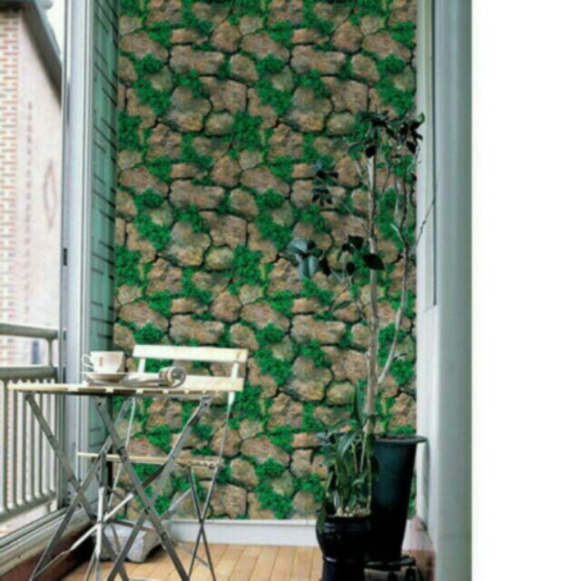 Giấy dán tường đá rêu xanh
