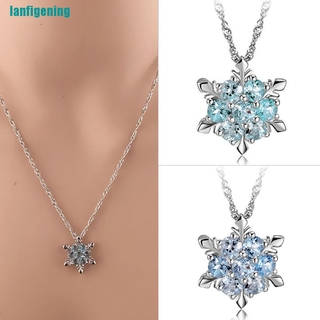 Vòng cổ MặT HìNh Hoa TuyếT ĐíNh Pha Lê Xanh ThờI Trang