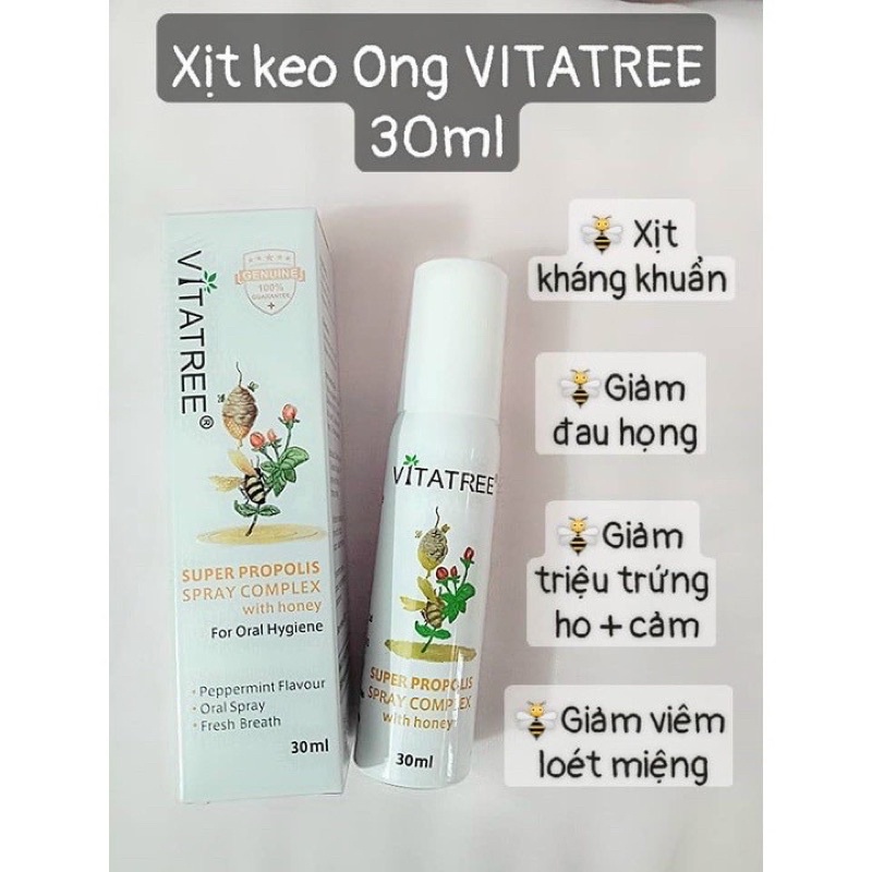 Xịt keo ong Vitatree 30ml giảm ho