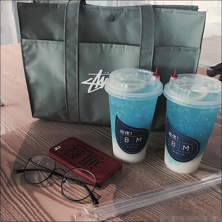 Túi Tote Đeo Vai Màu Xanh Quân Đội