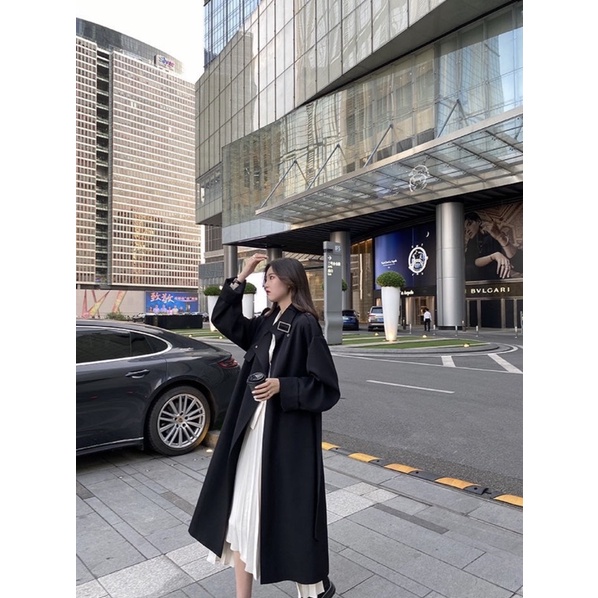 Áo Khoác Măng Tô Chất Đẹp Phong Cách Hàn Quốc Cho Nữ