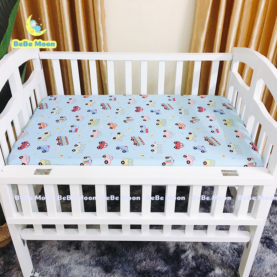 Ga Đệm Cũi Cho Bé Chất Liệu 100% Cotton Mềm Mịn 10 Màu Sắc Cực Đẹp Made In Việt Nam - BeBe Moon