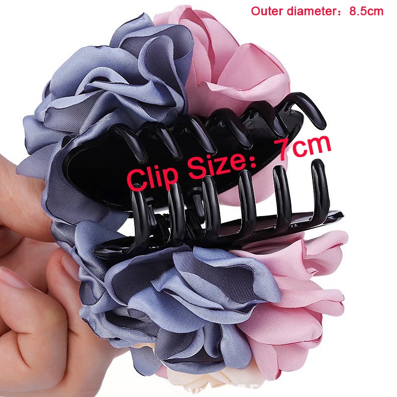 Kẹp Tóc Hoa Hồng Bằng Nhựa Màu Đen Thời Trang Thanh Lịch Dành Cho Nữ