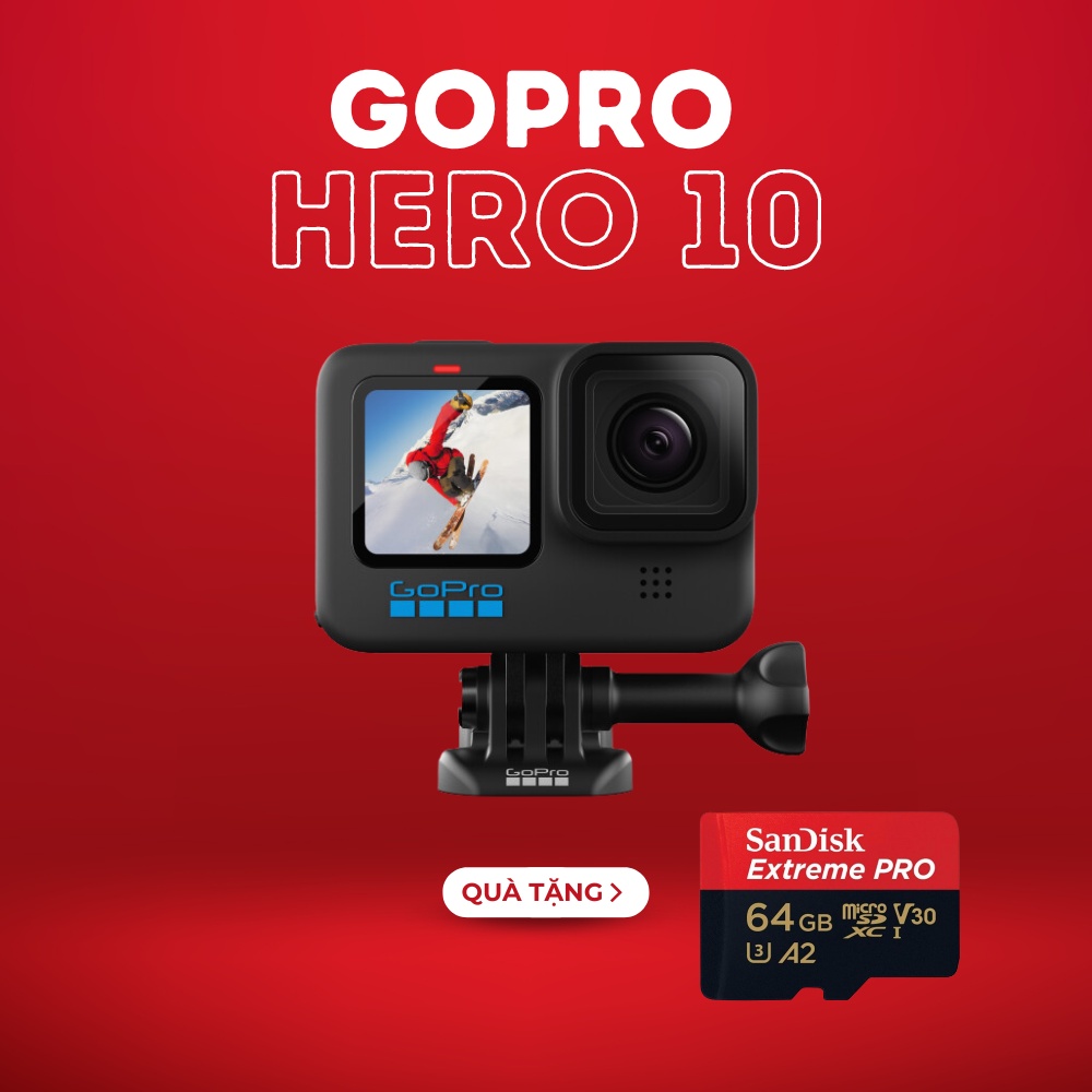 Máy quay hành động GoPro 10 ( tặng thẻ nhớ 64GB)