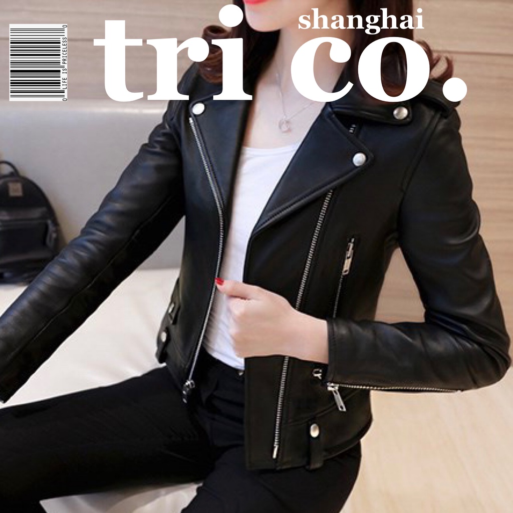 [free gift] Áo Khoác Da Pu Thời Trang Nữ Cá Tính