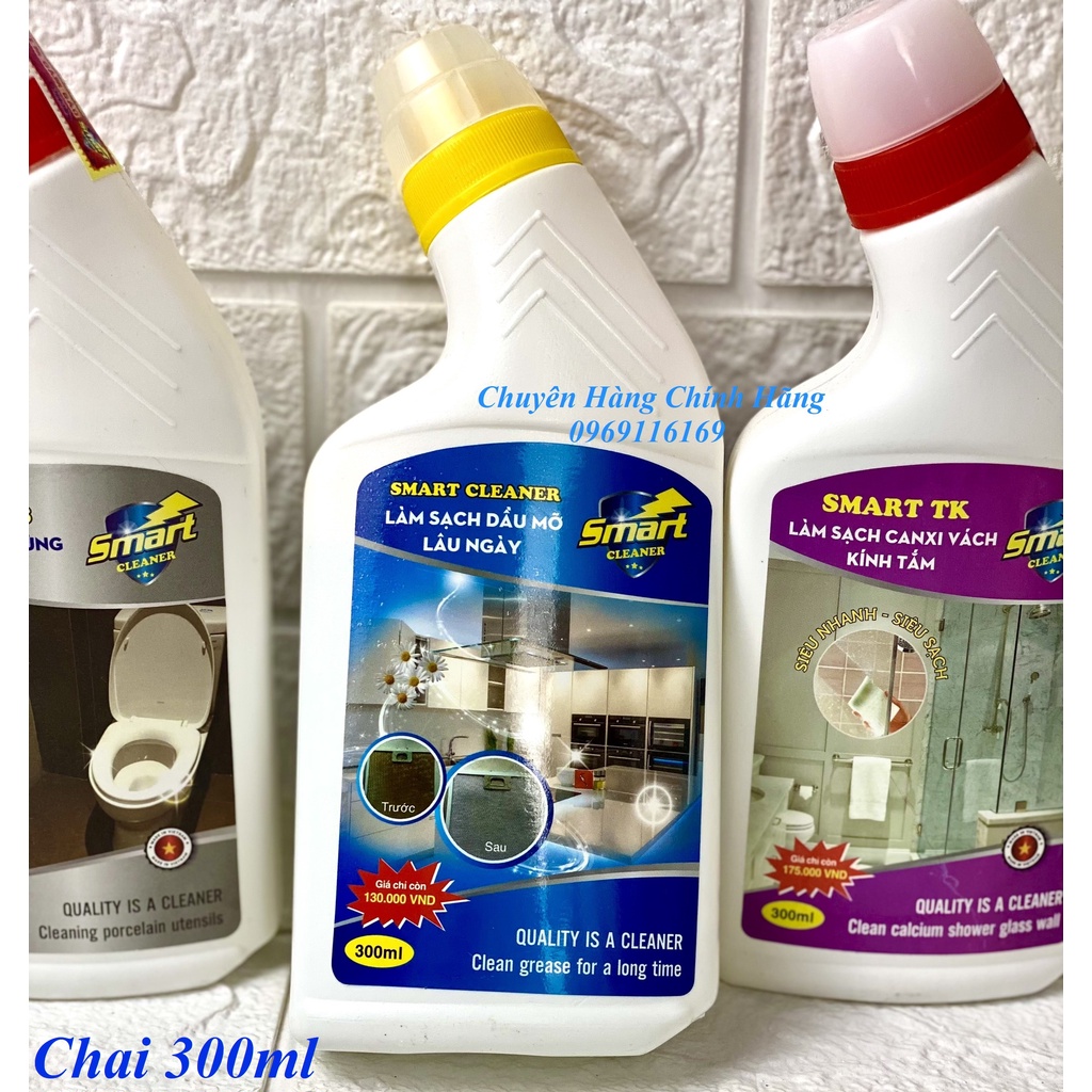 Nước Tẩy Rửa DẦU MỠ lâu ngày SMART CLEANER làm sạch nhà bếp trong không cần cọ rửa chai 300 / 500ml ( Tẩy rửa TM )