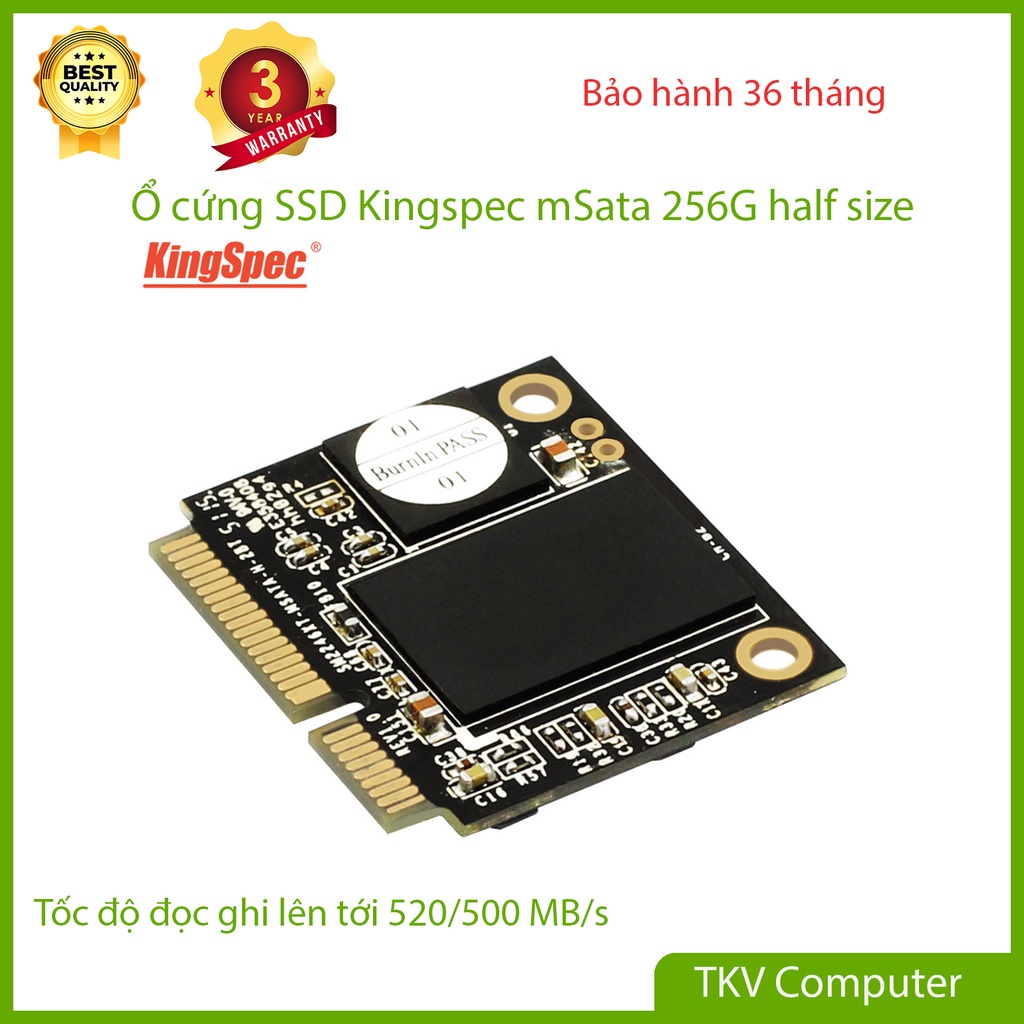 Ổ cứng SSD Kingspec mSata half size 256G 512GB 1TB  - Bảo hành chính hãng 36 tháng