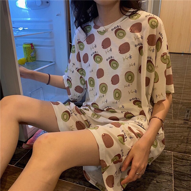 Bộ đồ mặc nhà BIGSIZE 85 KG phong cách Hàn Quốc với chất liệu thoáng mát kèm họa tiết ICON siêu dễ thương, CADIE HOUSE | BigBuy360 - bigbuy360.vn