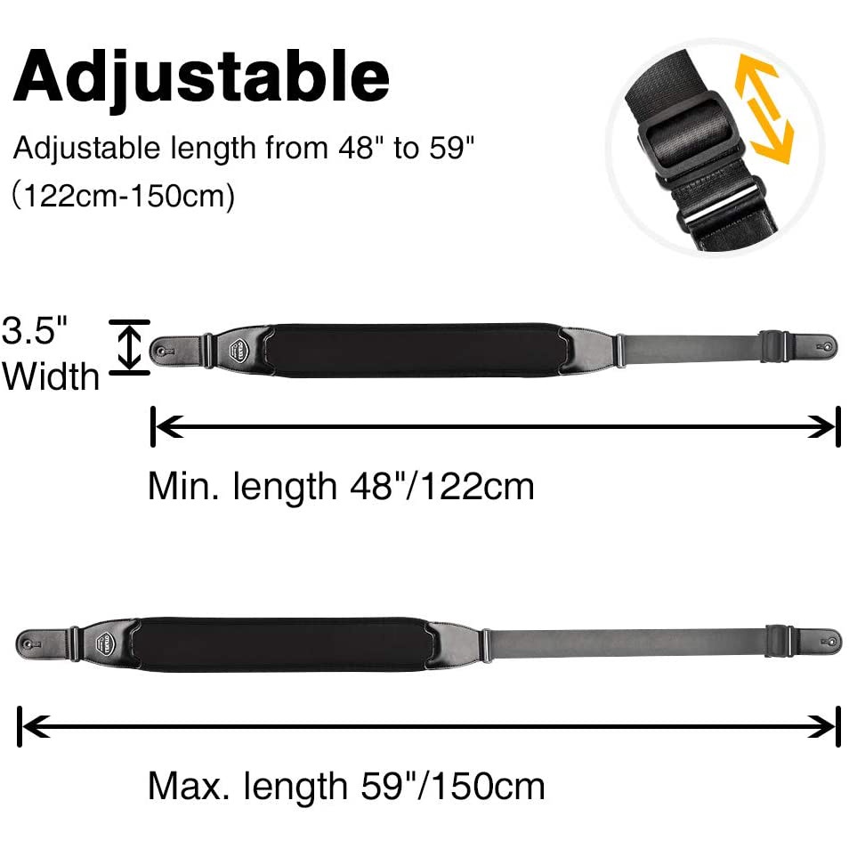 Dây đeo đàn guitar điện 3d 3.5 inch LEKATO điều chỉnh linh hoạt kèm 6 miếng gảy