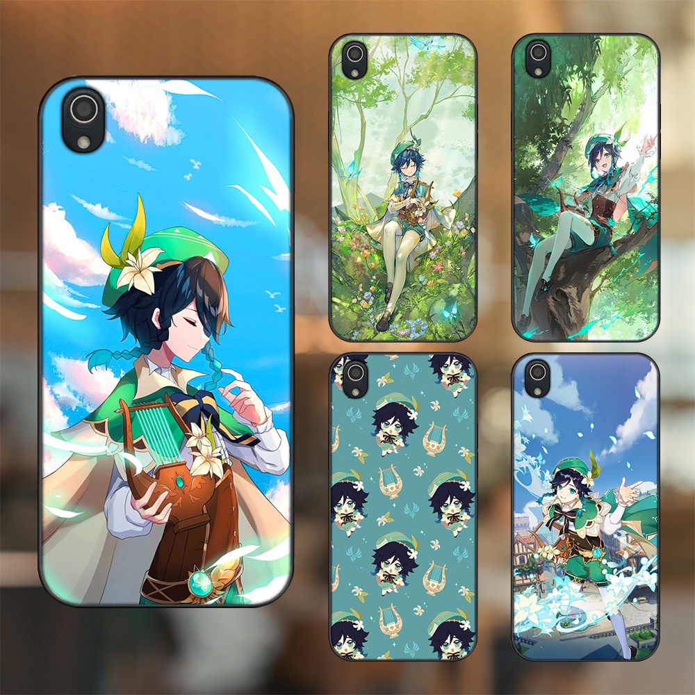 Ốp lưng Vivo Y91c viền đen in hình Venti Genshin Impact