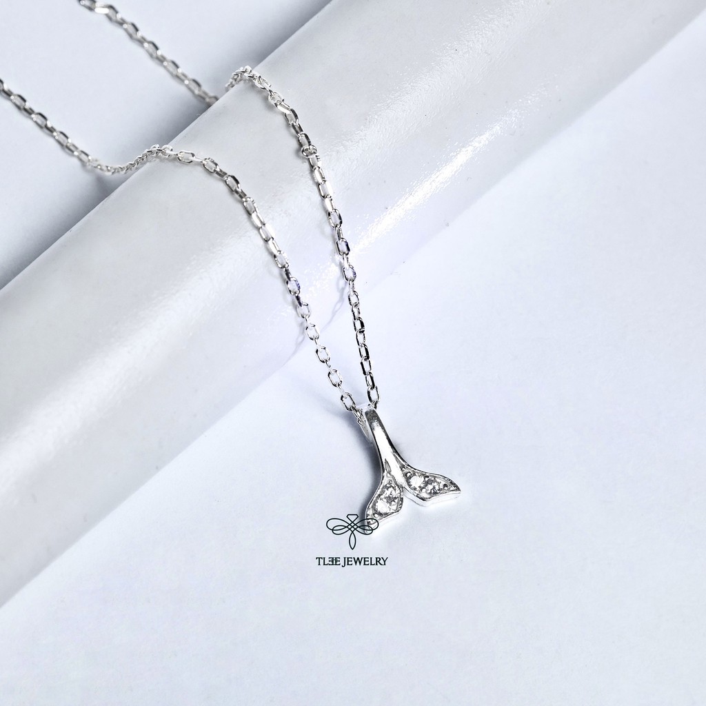 Dây chuyền bạc nữ Tlee, Vòng cổ đuôi cá nạm đá nữ tính lấp lánh- TleeJewelry