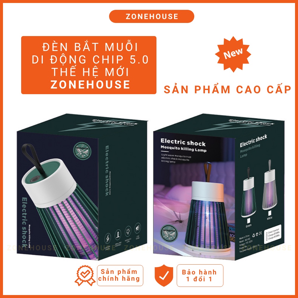 Đèn bắt muỗi thông minh Electric S thế hệ mới nhất - Đèn bắt muỗi di động+kèm dây sạc, máy bắt muỗi thông minh ZONESHOP