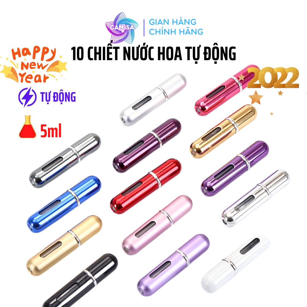 COMBO 10 Chai chiết nước hoa 5ml tự động dạng xịt NHIỀU MÀU BÓNG LẤP LÁNH  ANVIHOM