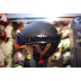 Combo Mũ Napoli Pug + Kính dây phi công Harley