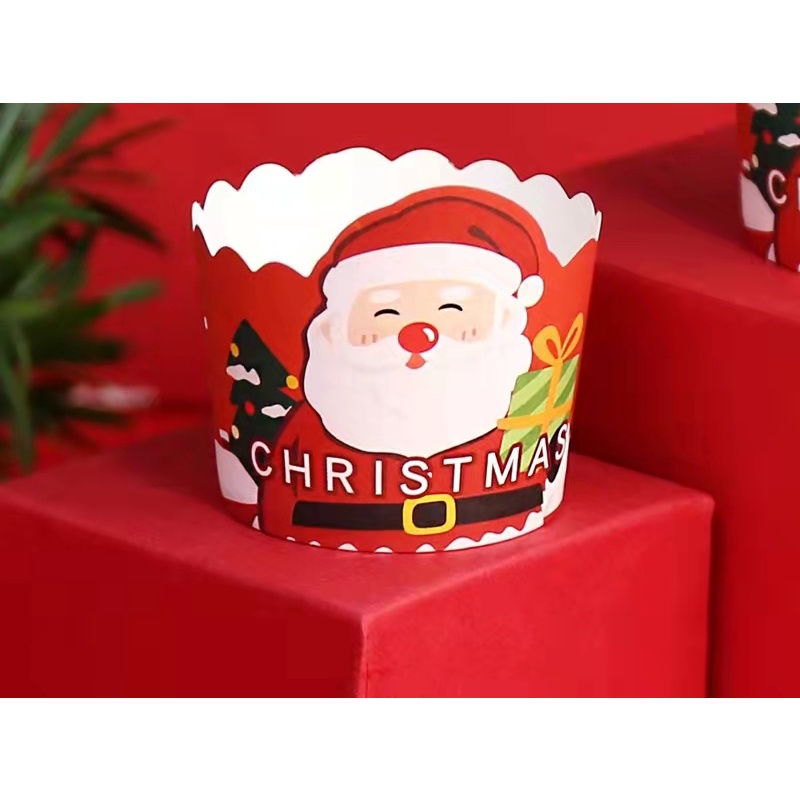 50 đế bánh Cupcake 4 kiểu hình giáng sinh thẻ