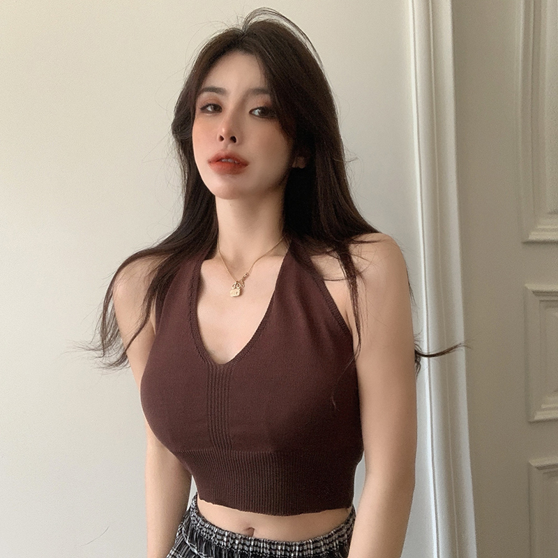 COZOK Áo hai dây dệt kim thời trang mùa hè cho nữ
