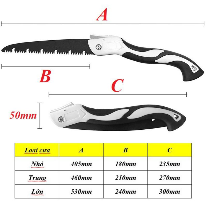 Cưa Cầm Tay Gấp Gọn ⚡ 𝐅𝐑𝐄𝐄 𝐒𝐇𝐈𝐏 ⚡ Cưa Cây Cưa Gỗ Cưa Xếp Lưỡi Thép Hợp Kim SK5