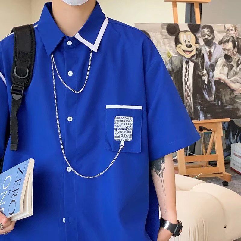 Áo Sơ Mi Ngắn Tay Thời Trang Mùa Hè Hàn Quốc Dành Cho Nam