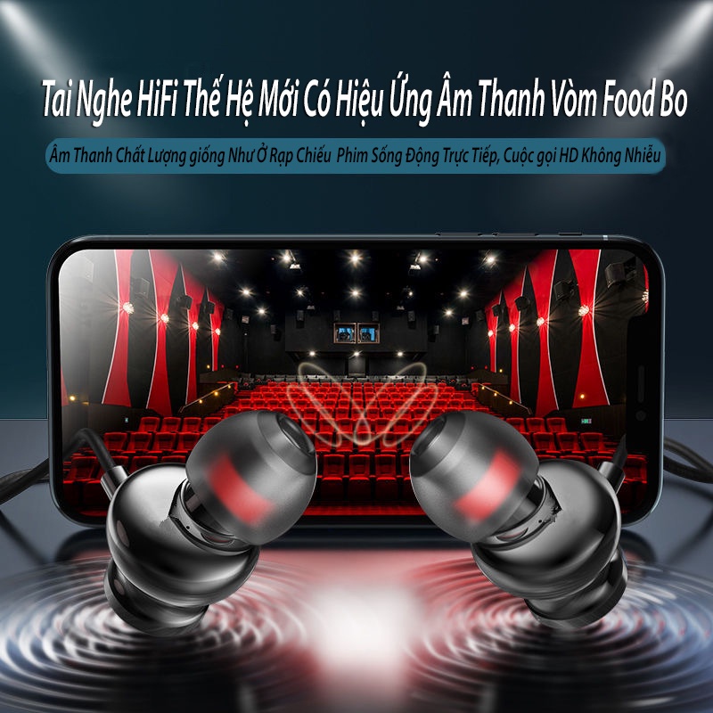Tai nghe HiFi Bass Khủng có dây nhét tai chơi game nghe nhạc siêu chất lượng PhụKiệnZin360