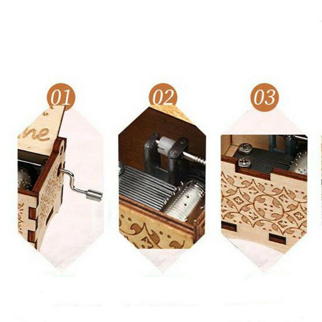 Hộp Nhạc Gỗ Khắc Họa Tiết Cổ Điển Dùng Làm Quà Tặng
