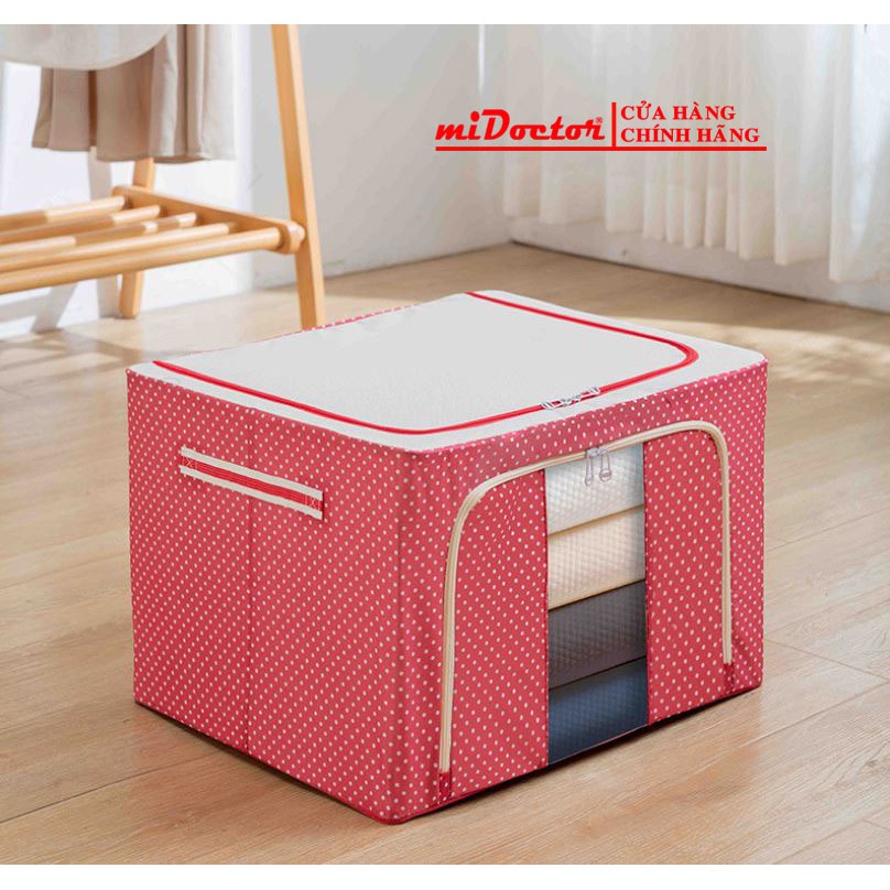 Hộp vải đựng quần áo, chăn màn khung thép miDoctor dung tích 66L