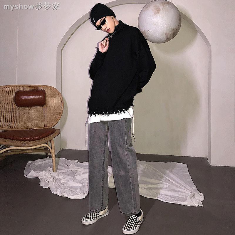 Áo Sweater Cổ Lọ Dáng Rộng Thiết Kế Rách Thời Trang 2020 Cá Tính Cho Nam | BigBuy360 - bigbuy360.vn