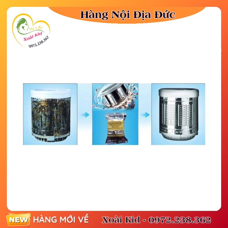 Viên vệ sinh máy giặt, tẩy lồng giặt Denkmit của Đức
