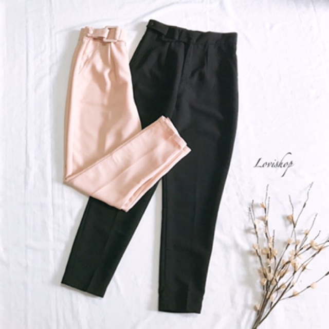 LOVI SHOP - Quần baggy khoen vuông hai màu LOVI