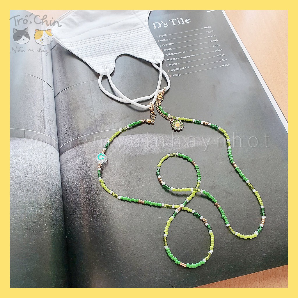[HANDMADE] Dây đeo khẩu trang Dây đeo kính LIME GREEN xanh chanh - Gắn charm tên cho từng cá nhân | BigBuy360 - bigbuy360.vn