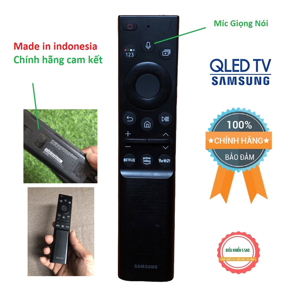 Điều khiển tivi SamSung Qled  BN59-01350G có chức năng giọng nói hàng chính hãng zin theo máy mới khoảng 80-90%