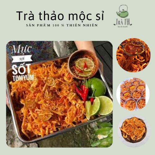 ( video ảnh thật ) Mực sợi sốt chanh vị Thái tomyum hũ 250GR