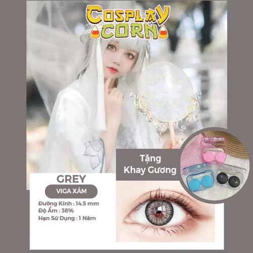 Lens hóa trang halloween viga - 1 cặp Contac lens Cosplay- kính áp tròng cos play đỏ/xanh/vàng từ 0 đến 8 độ (có lẻ độ)