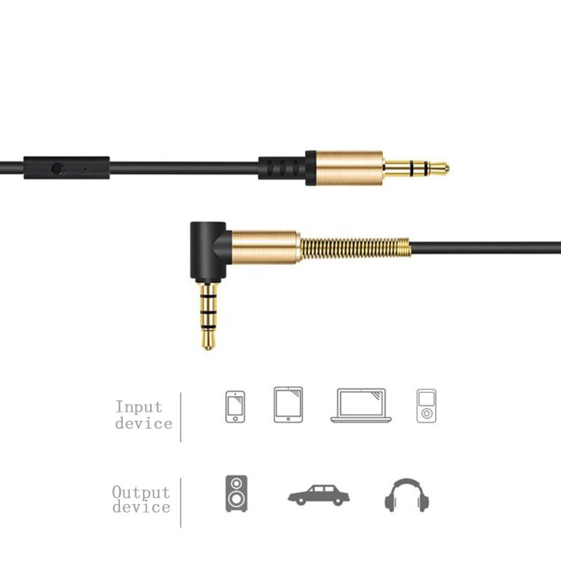 Dây Cáp Âm Thanh Mạ Vàng Đầu Cắm 3.5mm 90 Độ