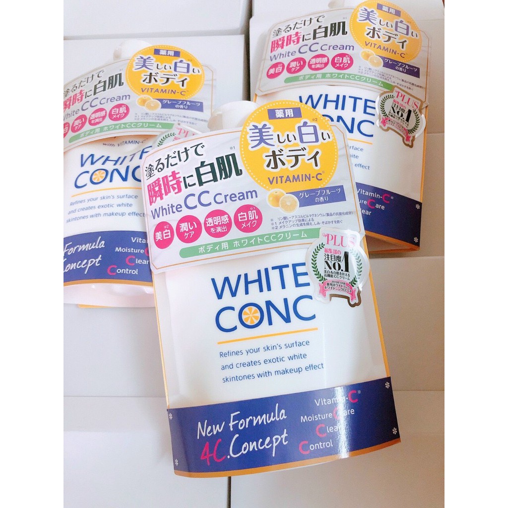 (Có Bill Mua Tại Nhật) Sữa Dưỡng Thể Trắng Da White Conc White CC Cream (200g)