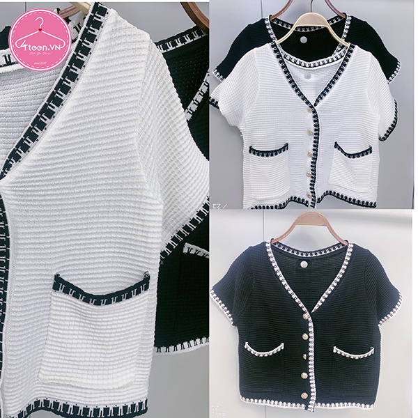 Áo sơ mi croptop kiểu viền cổ túi hộp
