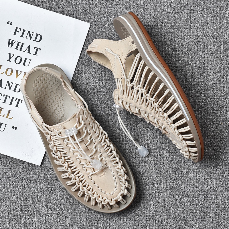 Thời Trang Giày Sandal Dệt Gọn Nhẹ Chống Trượt Thời Trang Mùa Hè Cho Nam Nữ