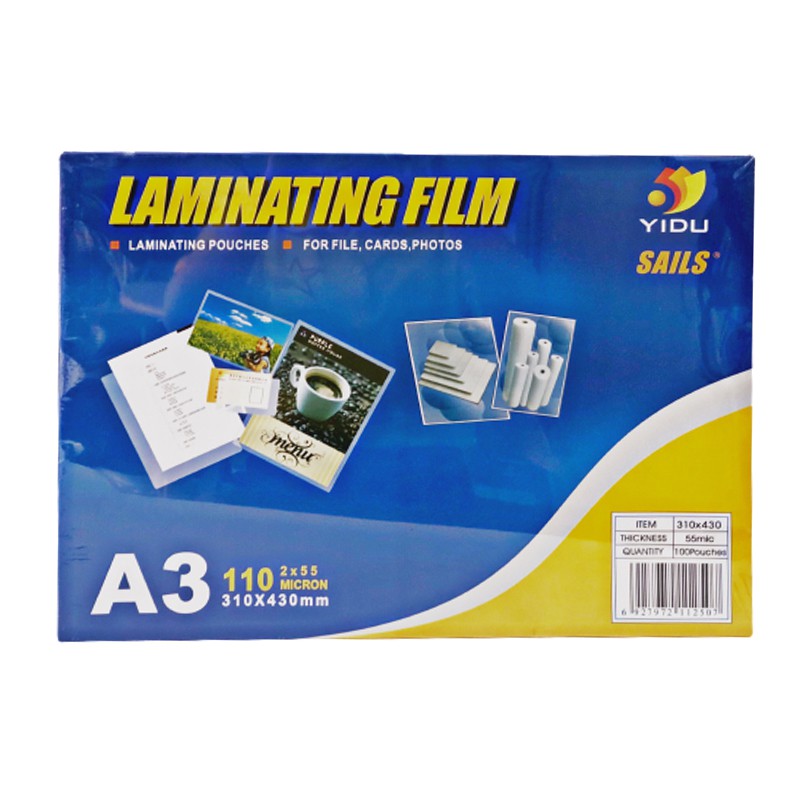 MÀNG ÉP PLASTIC KHỔ A3 (100 TỜ / XẤP) - ĐỊNH LƯỢNG 37mic / 55mic / 80mic / 125mic