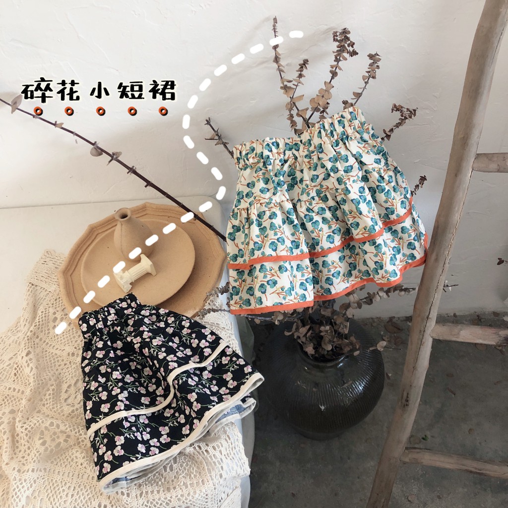 Chân Váy Ngắn In Hoa Phong Cách Đồng Quê Thời Trang Xuân Thu 2021 Cho Bé Gái