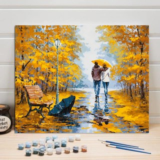 ART8S Tranh tô màu theo số, sơn dầu số hóa, tự vẽ, được căng sẵn khung gỗ canvas.