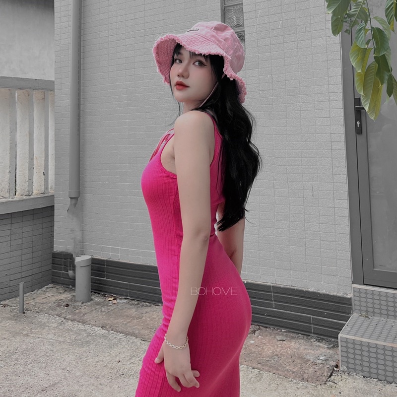 KHO SỈ BOHOME - Đầm body maxi xẻ tà chuẩn dáng