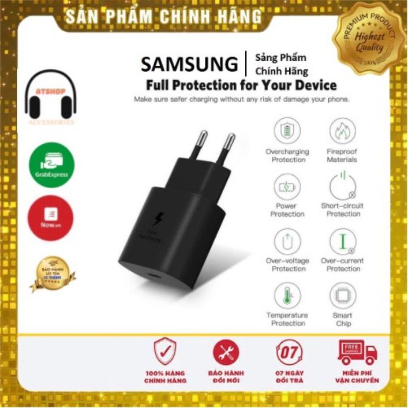 Bộ sạc Samsung 25w S10 5G, A90, A80, A70 và Cáp 2 đầu Type C - Type C