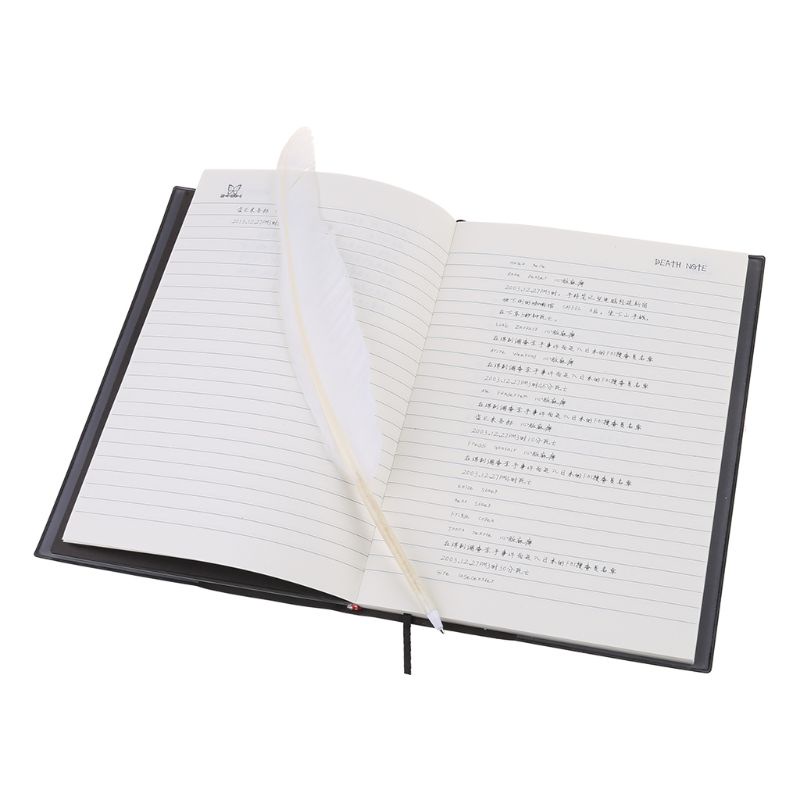 Cuốn sổ tay và bút lông vũ hóa trang nghệ thuật phong cách hoạt hình Death Note mới