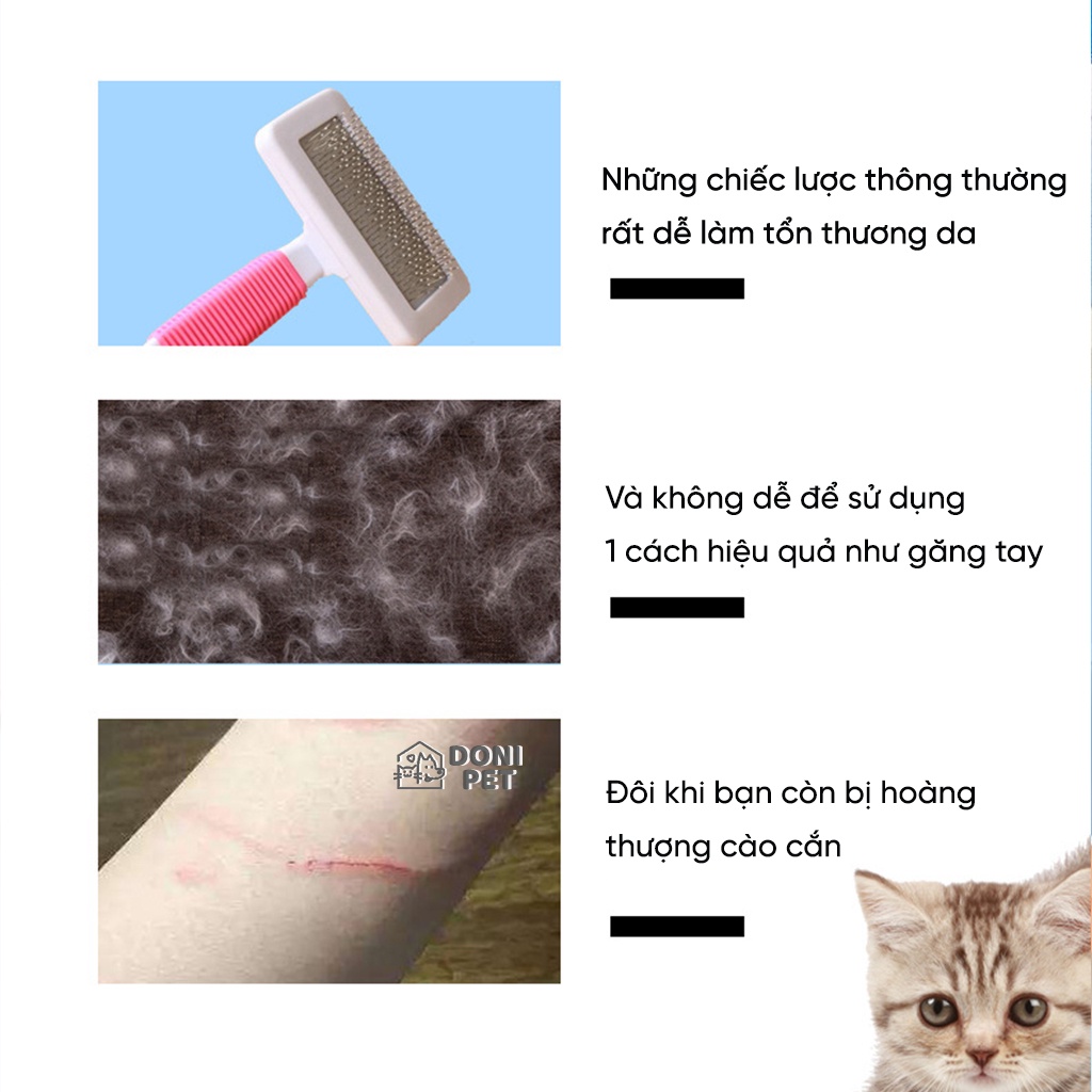 Găng tay lấy lông rụng và tắm chó mèo True Touch - cực tiện lợi và hiệu quả