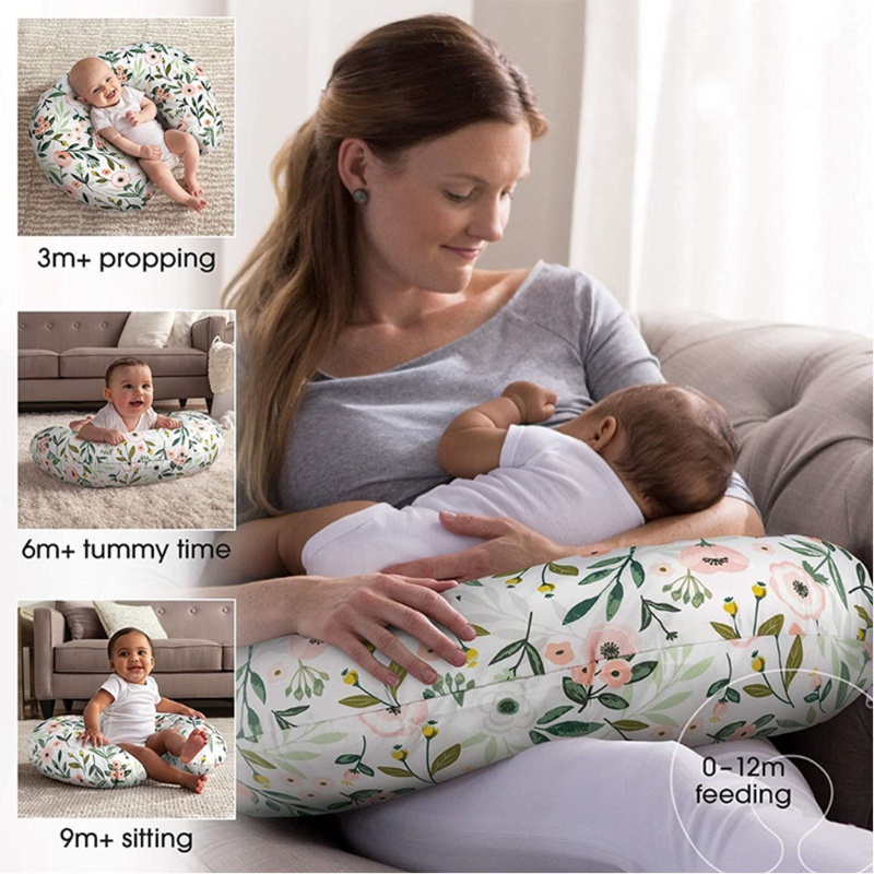 Vỏ Bọc Gối Hình Chữ U Chống Trượt In Họa Tiết Hoa Cho Bé Sơ Sinh